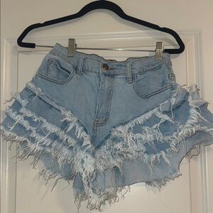 Distressed Denim Shorts